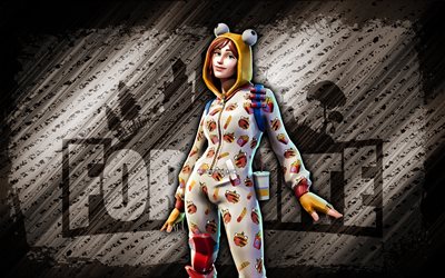 fortnite de grenouillère, 4k, fond de diagonale brun, grunge, fortnite, œuvres d'art, peau de grenouilleur, personnages fortnite, cache couche, peau de grenouillère de fortnite