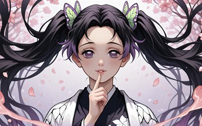 忍kocho, 4k, 抽象芸術, kimetsu no yaiba, 着物, 漫画, 主人公, ムイチロ, 春, 小川忍, 鬼滅の刃, 忍kocho yaiba
