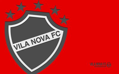 logotipo vila nova fc, 4k, fundo vermelho, arte de carbono, emblema vila nova fc, clube de futebol brasileiro, serie brasileira b, brasil, vila nova fc, futebol, vila nova