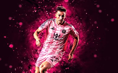 Tadeo Allende, 4k, purple neon lights, Inter Miami CF, MLS, Argentine footballers, Tadeo Allende 4K, football, Inter Miami, soccer, Inter Miami FC, Major League Soccer, Tadeo Allende Inter Miami