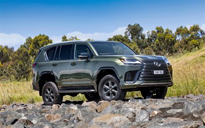 lexus lx500d overtrail, 4k, fuera de la carretera, 2025 autos, extremo, suvs, green lexus lx, 2025 lexus lx, autos japoneses, lexus lx, lexus