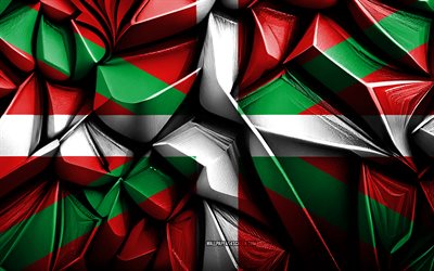 drapeau du pays basque, 4k, texture créative 3d, drapeau 3d du pays basque, espagne, drapeau de campagne basque, art 3d, pays basque, communautés autonomes d'espagne, drapeau de la communauté autonome du pays basque