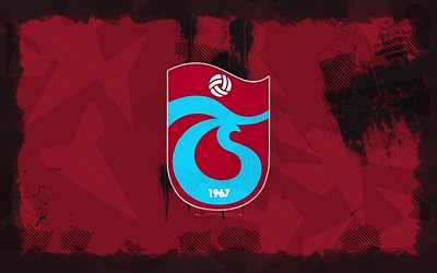 logo grabzonspor grunge, 4k, super lig, contexte grunge violet, football, emblème de trabzonspor, logo trabzonspor, trabzonspor, club de football turc, trabzonspor fc
