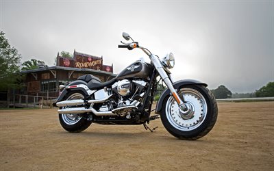 4k, harley davidson flstfb fat boy, hors route, superbikes, vélos 2016, motard, motos américaines, 2016 harley davidson flstfb fat boy lo, harley davidson