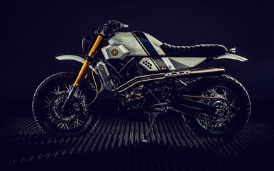 Yamaha XSR700, 4k, side view, 2023 bikes, superbikes, 2023 Yamaha XSR700, japanese motorcycles, Yamaha