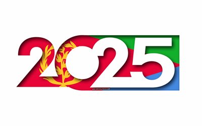2025 Eritrea, white background, Eritrea, minimal art, 2025 Eritrea concepts, Eritrea 2025, flag of Eritrea, 2025 Eritrea background, Eritrea flag