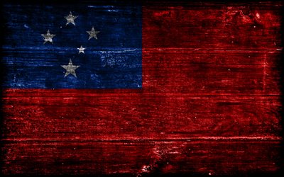 samoa träflagga, 4k, träregra flaggor, oceaniska länder, samoa flagga, samoa dag, oceanien, samoa, samoa nationella symboler