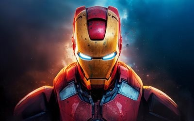 4k, Iron Man, abstract art, superheroes, Marvel Comics, 3D art, creative, Iron Man 4K