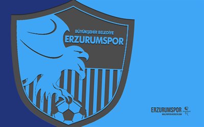logo erzurumspor, 4k, sfondo blu, art di carbonio, emblema erzurumspor, club di calcio turco, tff 1 lig, tacchino, erzurumspor, calcio, erzurumspor fc