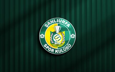 4k, sanliurfaspor 3d  logo, 1 lig, grüner 3d  hintergrund, fußball, sanliurfaspor emblem, sanliurfaspor logo, sanliurfaspor, turkischer fußballverein, sanliurfaspor fc