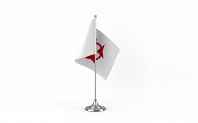 4k, bandera de mesa de oita, fondo blanco, bandera de oita, bandera de mesa de hokkaido, prefecturas de japón, bandera de oita en metal stick, japón, oita