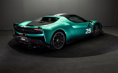 2026, ferrari 296 speciale, 4k, arrière vue, extérieur, turquoise ferrari 296, supercars, voitures de sport italiennes, ferrari