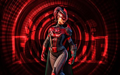 venture fortnite, 4k, fondo espiral rojo, fortnita, creativo, piel aventurera, piel de aventura de fortnite, empresa, personajes de fortnite