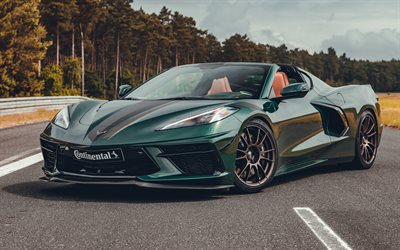 ガイガーシボレーコルベット, 4k, チューニング, 2025車, 第45回限定版, c8, グリーンシボレーコルベット, シボレーコルベットc8, アメリカの車, シボレー