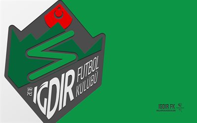 Igdir FK logo, 4k, green background, carbon art, Igdir FK emblem, Turkish football club, TFF 1 Lig, Turkey, Igdir FK, football, Igdir