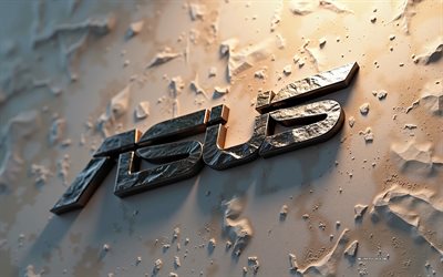 asus 3d 로고, 4k, 흰색 돌 배경, asus 로고, asus metal emblem, asus 3d 금속 로고, asus