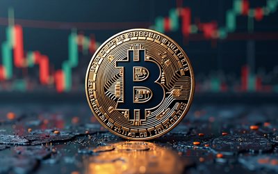 bitcoin işareti ile para, 4k, kripto para birimi, bitcoin 3d para işareti, finans arka planı, bitcoin işareti, bitcoin logosu, bitcoin amblemi, bitcoin