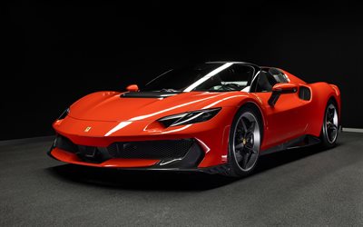 2026, Ferrari 296 Speciale A, 4k, front view, exterior, red supercar, orange Ferrari 296, tuning Ferrari 296, Italian sports cars, Ferrari