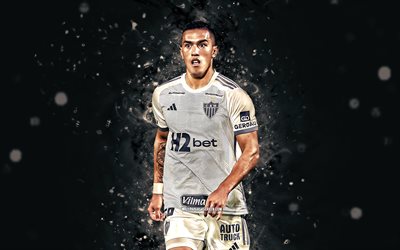 Tomas Cuello, 4k, white neon lights, Atletico Mineiro, Brazilian Serie A, Argentine footballers, Tomas Cuello 4K, football, soccer, Club Atletico Mineiro, A Mineiro, CAM, Tomas Cuello Atletico Mineiro