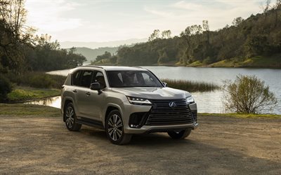 lexus lx 700h, 4k, nehir, 2025 arabalar, yoldan çıkmış, suv, lüks arabalar, 2025 lexus lx, japon arabaları, lexus lx, lexus