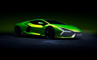 4k, lamborghini revuelto, oscuridad, 2024 autos, hipercares, lb744, verde lamborghini revuelto, superdeportivos, 2024 lamborghini revuelto, autos italianos, lamborghini