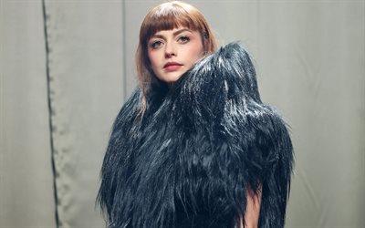 أناليزا, 4k, مغني ايطالي, معطف رمادي, إلتقاط صورة, المطربين الشعبيين, النجوم الإيطاليين, أناليزا سكاروني, جلسة تصوير لأناليزا