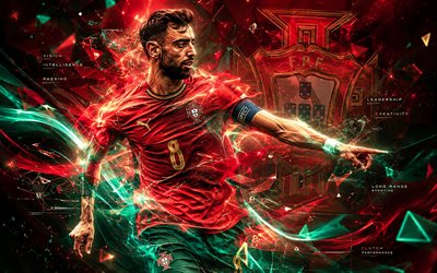 برونو فرنانديز, منتخب البرتغال لكرة القدم, فن المعجبين, خلفية خطوط مجردة حمراء خضراء, برونو ميغيل بورخيس فرنانديز, الفن الإبداعي, شعار منتخب البرتغال لكرة القدم, كرة القدم, برونو فرنانديز البرتغال