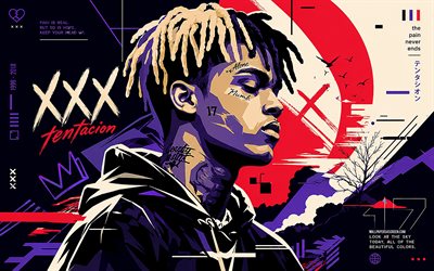 xxxtentacion, 4k, خلفية مجردة الرجعية, نجوم الموسيقى, جاهسيه دواين ريكاردو أونفروي, فن مكافحة ناقلات, مغني الراب الأمريكي, فن xxxtentacion, المشاهير الأمريكيين, اكس اكس اكس تنتاسيون 4k