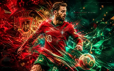 برناردو سيلفا, منتخب البرتغال لكرة القدم, فن المعجبين, خلفية خطوط مجردة حمراء خضراء, برناردو موتا فيجا دي كارفاليو إي سيلفا, شعار منتخب البرتغال لكرة القدم, كرة القدم, برناردو سيلفا البرتغال