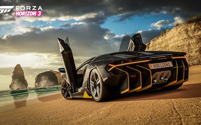 Forza Horizon 3, carreras, simuladores, 2016, cartel, 4k