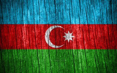4k, 아제르바이잔의 국기, 아제르바이잔의 날, 아시아, 나무 질감 깃발, 아제르바이잔 국기, 아제르바이잔 국가 상징, 아시아 국가, 아제르바이잔