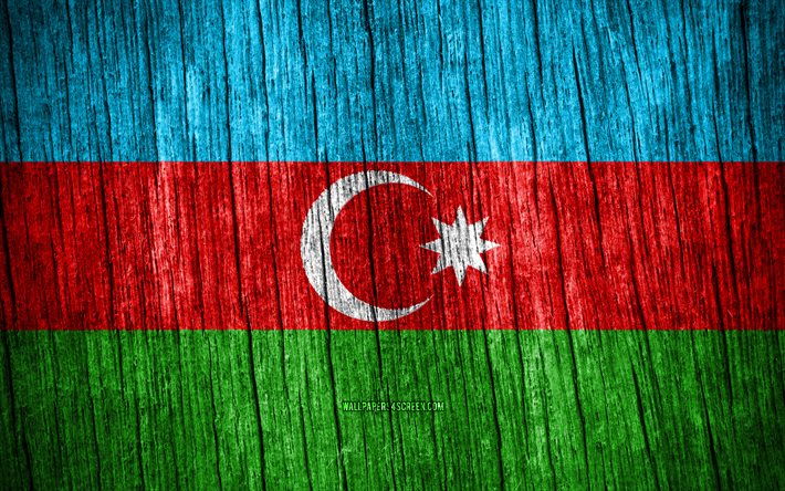 4k, アゼルバイジャンの旗, アゼルバイジャンの日, アジア, 木製のテクスチャフラグ, アゼルバイジャンの国旗, アゼルバイジャンの国家シンボル, アジア諸国, アゼルバイジャン