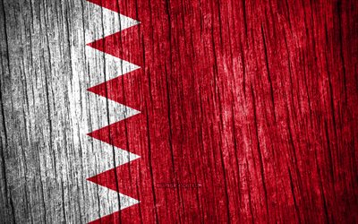 4k, 바레인의 국기, 바레인의 날, 아시아, 나무 질감 깃발, 바레인 국기, 바레인 국가 상징, 아시아 국가, 바레인