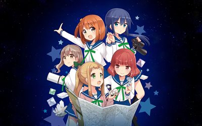 Koisuru Asteroid, japanese manga, Ao Manaka, Mira Konohata, Mari Morino, Mikage Sakurai, Mai Inose, anime characters, Koisuru Asteroid characters