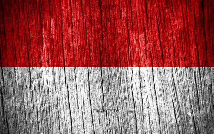 4k, インドネシアの旗, インドネシアの日, アジア, 木製のテクスチャフラグ, インドネシアの国家のシンボル, アジア諸国, インドネシア