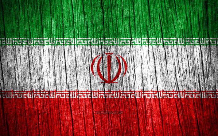 4k, bandiera dell iran, giorno dell iran, asia, bandiere di struttura in legno, bandiera iraniana, simboli nazionali iraniani, paesi asiatici, iran