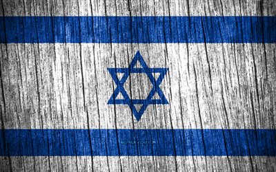 4k, israels flagga, israels dag, asien, trätexturflaggor, israelisk flagga, israeliska nationella symboler, asiatiska länder, israel