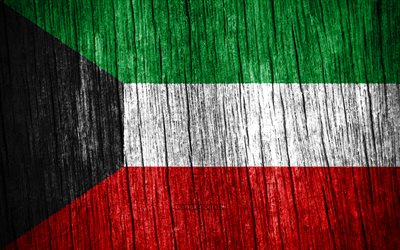 4K, Flag of Kuwait, Day of Kuwait, Asia, wooden texture flags, Kuwaiti flag, Kuwaiti national symbols, Asian countries, Kuwait flag, Kuwait
