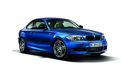 BMW 135is Coupe, 4k, studio, 2013 cars, E82, Blue BMW 135is Coupe, BMW E82, 2013 BMW 1-series Coupe, german cars, BMW