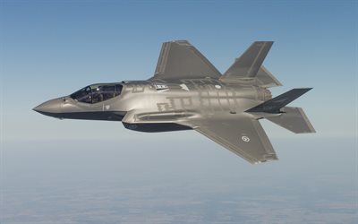 Lockheed Martin F-35 Lightning II, stealth multirole combat aircraft, American fighter, F-35, US Air Force, F-35A, F-35 in the sky, Lockheed Martin