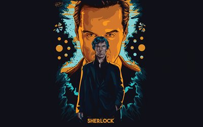 Sherlock, creative art, Sherlock art, Sherlock Holmes, movie characters, paint art, Sherlock characters