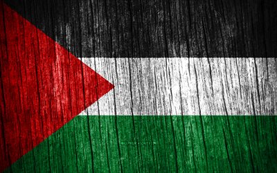 4k, bandiera della palestina, giorno della palestina, asia, bandiere di struttura in legno, bandiera palestinese, simboli nazionali palestinesi, paesi asiatici, palestina