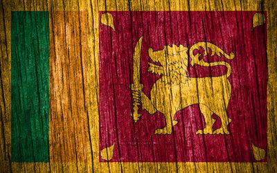 4K, Flag of Sri Lanka, Day of Sri Lanka, Asia, wooden texture flags, Sri Lankan flag, Sri Lankan national symbols, Asian countries, Sri Lanka flag, Sri Lanka