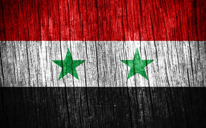 4k, 시리아의 국기, 시리아의 날, 아시아, 나무 질감 깃발, 시리아 국기, 시리아 국가 상징, 아시아 국가, 시리아
