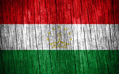 4k, tadzjikistans flagga, tadzjikistans dag, asien, trästrukturflaggor, tadzjikistan nationella symboler, asiatiska länder, tadzjikistan