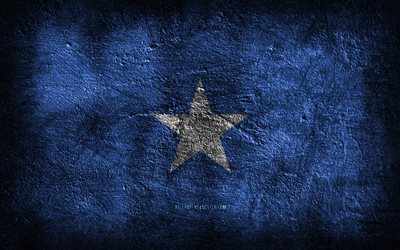 4k, Somalia flag, stone texture, Flag of Somalia, Day of Somalia, stone background, grunge art, Somalia national symbols, Somalia, African countries