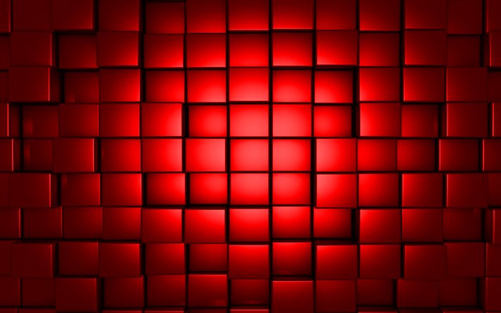 red 3d cube texture, 3d cubes background, red cubes background, 3d cubes texture, 3d metal cubes, red 3d background