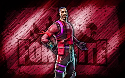 Radiant Striker Fortnite, 4k, purple diagonal background, grunge art, Fortnite, artwork, Radiant Striker Skin, Fortnite characters, Radiant Striker, Fortnite Radiant Striker Skin
