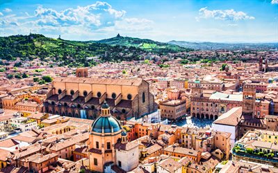 Bologna, skyline citiscapes, italian cities, HDR, panorama, summer, Italy, Europe