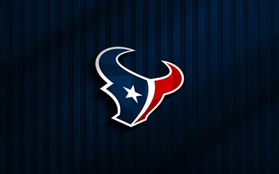 4k, Houston Texans NFL 3D logo, NFL, blue 3D background, american football, Houston Texans emblem, Houston Texans logo, creative, american football team, Houston Texans